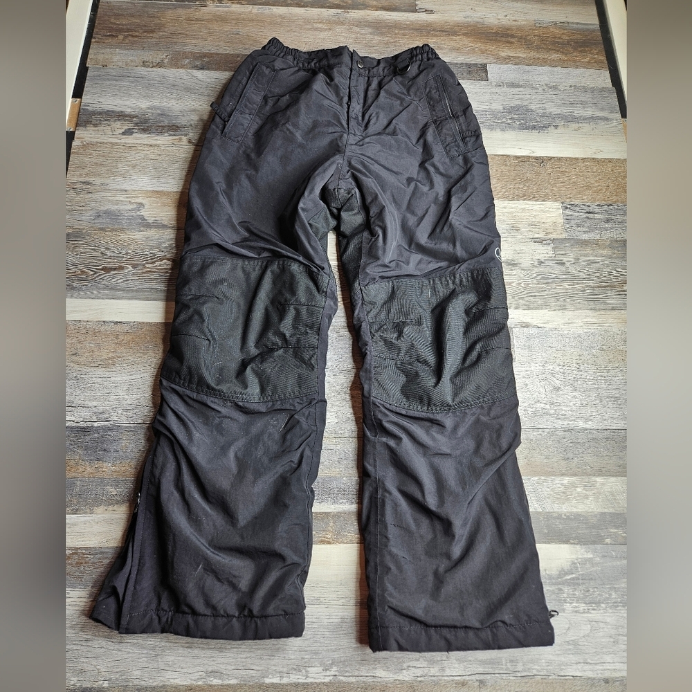 Land's End Squall Pants Size 12 Black Snow Pants Ski Skiing Snowboard Youth